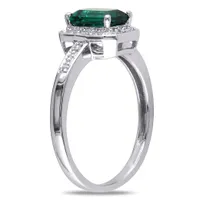 Julianna B 10K Gold Created Emerald & 0.06CTW Diamond Ring