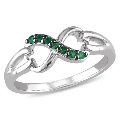 Julianna B Sterling Silver Emerald Infinity Ring