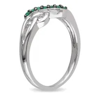 Julianna B Sterling Silver Emerald Infinity Ring