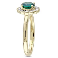 Julianna B 10K Yellow Gold Created Emerald Ring