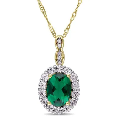 Julianna B 14K Yellow Gold Created Emerald