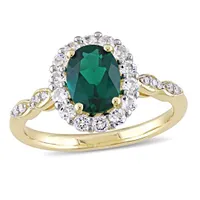 Julianna B 14K Yellow Gold Created Emerald