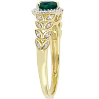 Julianna B 10K Gold Created Emerald & 0.06CTW Diamond Ring