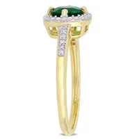 Julianna B 10K Yellow Gold Created Emerald & 0.14CTW Diamond Ring