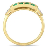 Julianna B 10K Yellow Gold Created Emerald & 0.04CTW Diamond Ring