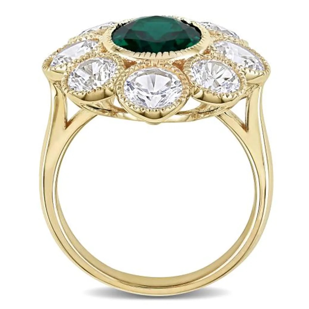 Julianna B 10K Yellow Gold Emerald & Created White Sapphire Ring