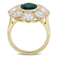 Julianna B 10K White Gold Created Emerald & Created White Sapphire Ring