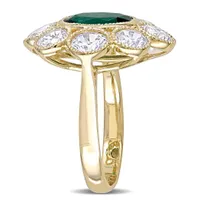 Julianna B 10K White Gold Created Emerald & Created White Sapphire Ring