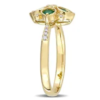 Julianna B 14K Yellow Gold Emerald & 0.1CTW Diamond Ring