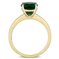 Julianna B 10K Yellow Gold Created Emerald Ring