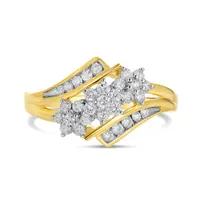 10K Yellow Gold 0.50CTW Diamond Flower Fashion Ring