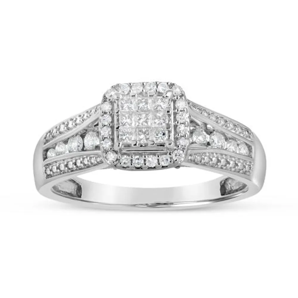 10K White Gold 0.50CTW Diamond Princessa Ring
