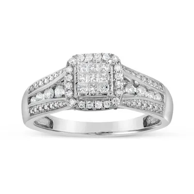 10K White Gold 0.50CTW Diamond Princessa Ring