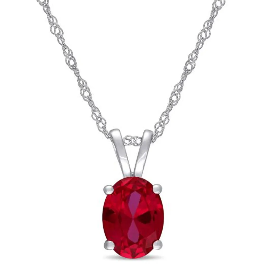 Julianna B 10k Gold Created Ruby Pendant