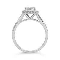 10K White Gold 0.50CTW Oval Diamond Ring