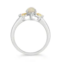 Sterling Silver with 10K Yellow Opal & 0.10CTW Diamond Ring