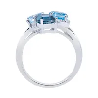 Sterling Silver Swiss, Sky & London Blue Topaz Ring