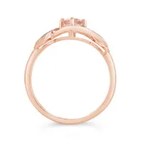 10K Rose Gold Morganite & 0.03CTW Diamond Ring