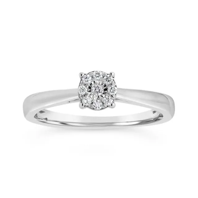 Charm Diamond Centres 10K White Gold 0.09CTW Diamond Promise Ring