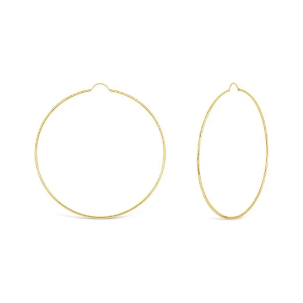 10K Yellow Gold 60mm Hoop Earrings