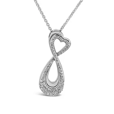 Sterling Silver 0.15CTW Diamond Infinity Pendant