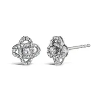 10K White Gold 0.33CTW Diamond Knot Earrings