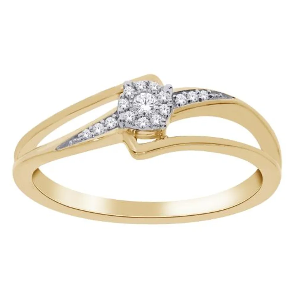 10K Yellow Gold 0.05CTW Diamond Promise Ring