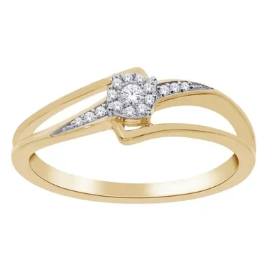 10K Yellow Gold 0.05CTW Diamond Promise Ring