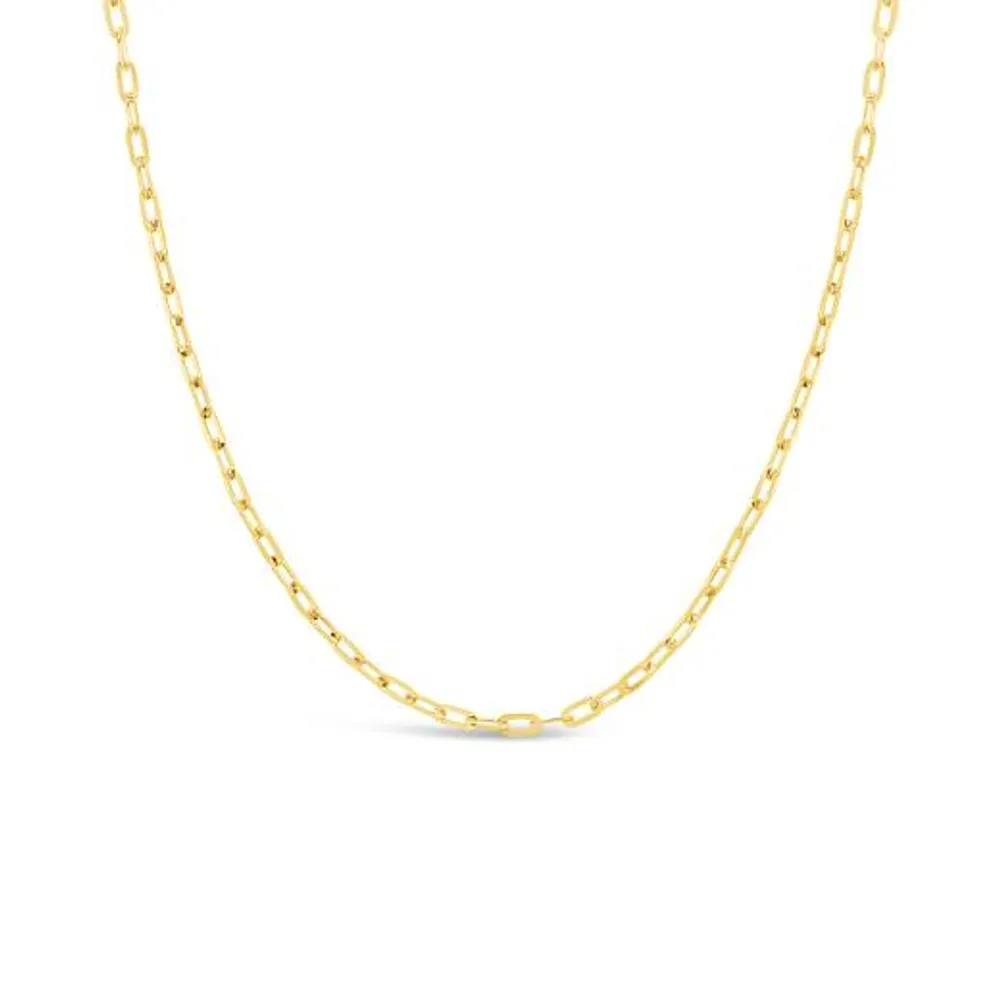 10K Yellow Gold 18" 1.4mm Diamond Cut Oval Cable Chain