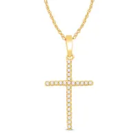 10K Yellow Gold 0.05CTW Diamond Cross Pendant