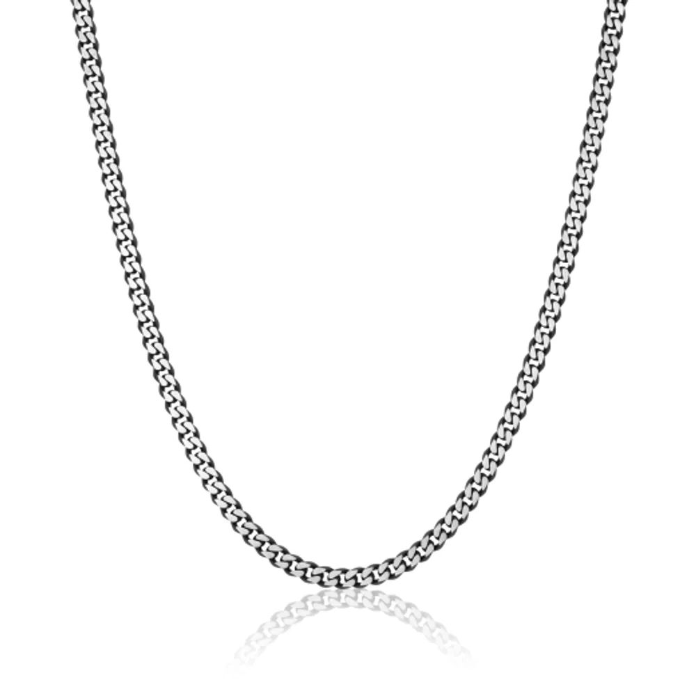 Stainless Steel Brushed Diamond Cut 5.5mm 22+2" Necklace