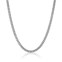 Stainless Steel Brushed Diamond Cut 5.5mm 22+2" Necklace