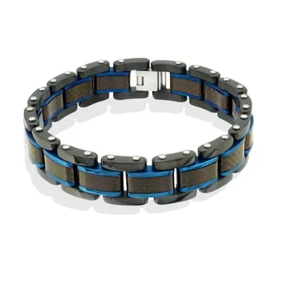 Stainless Steel Blue 8+0.5" Carbon Fibre Bracelet