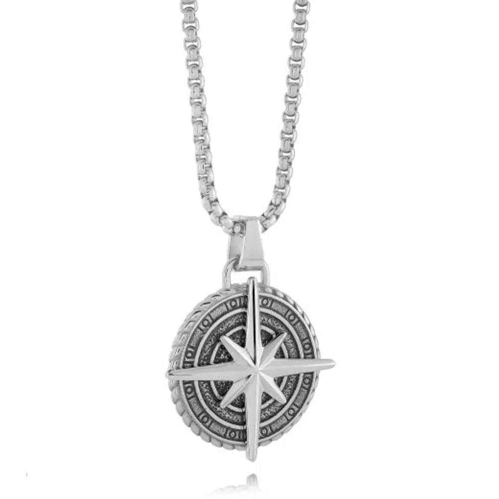 Stainless Steel North Star Box Pendant