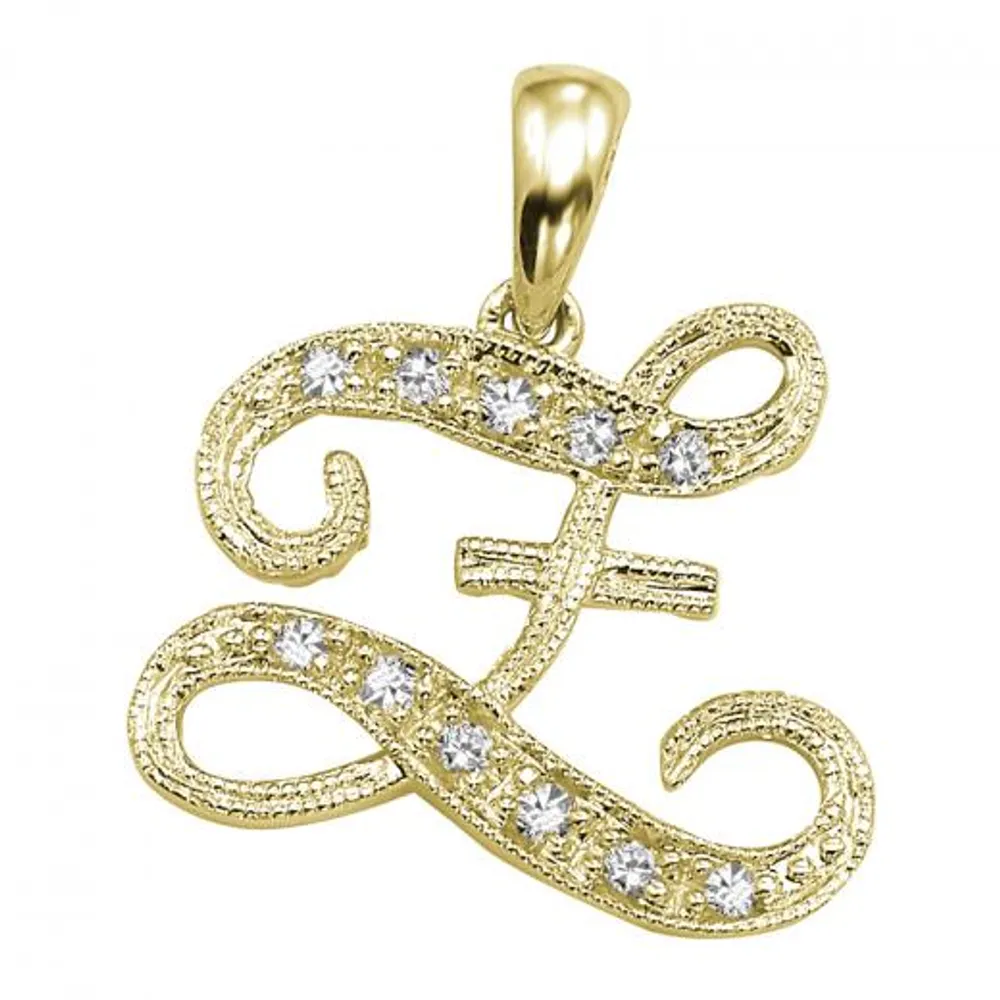 Les Bijoux 10K Yellow Gold 0.05CTW Diamond Initial " Z" Pendant