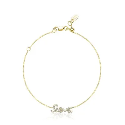 Les Bijoux 10K Yellow Gold 0.11CTW Diamond " Love" Bracelet