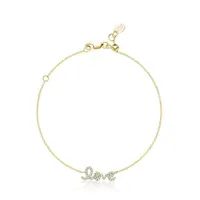 Les Bijoux 10K Yellow Gold 0.11CTW Diamond " Love" Bracelet
