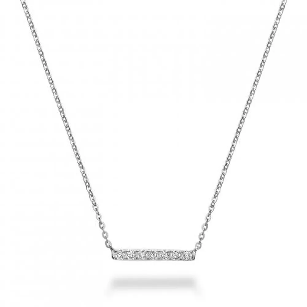 Les Bijoux 10K White Gold 0.10CTW Diamond Bar Necklace