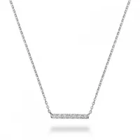 Les Bijoux 10K White Gold 0.10CTW Diamond Bar Necklace