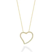 Les Bijoux 10K Yellow Gold 0.14CTW Diamond Heart Necklace