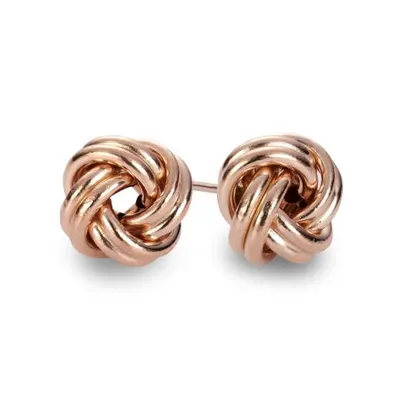 10K Rose Gold Knot Stud Earrings
