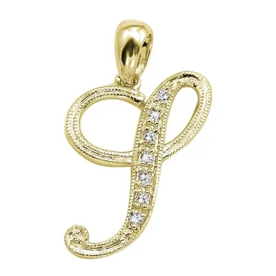 Les Bijoux 10K Gold 0.05CTW Diamond Initial " I" Pendant