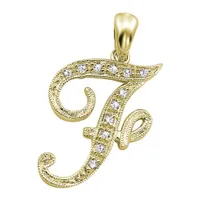 Les Bijoux 10K Yellow Gold 0.05CTW Diamond Initial " F" Pendant