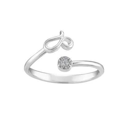 Sterling Silver Diamond Leo Zodiac Ring