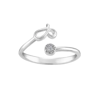 Sterling Silver Diamond Leo Zodiac Ring - Size 7
