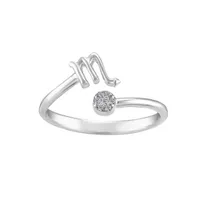 Sterling Silver Diamond Scorpio Zodiac Ring