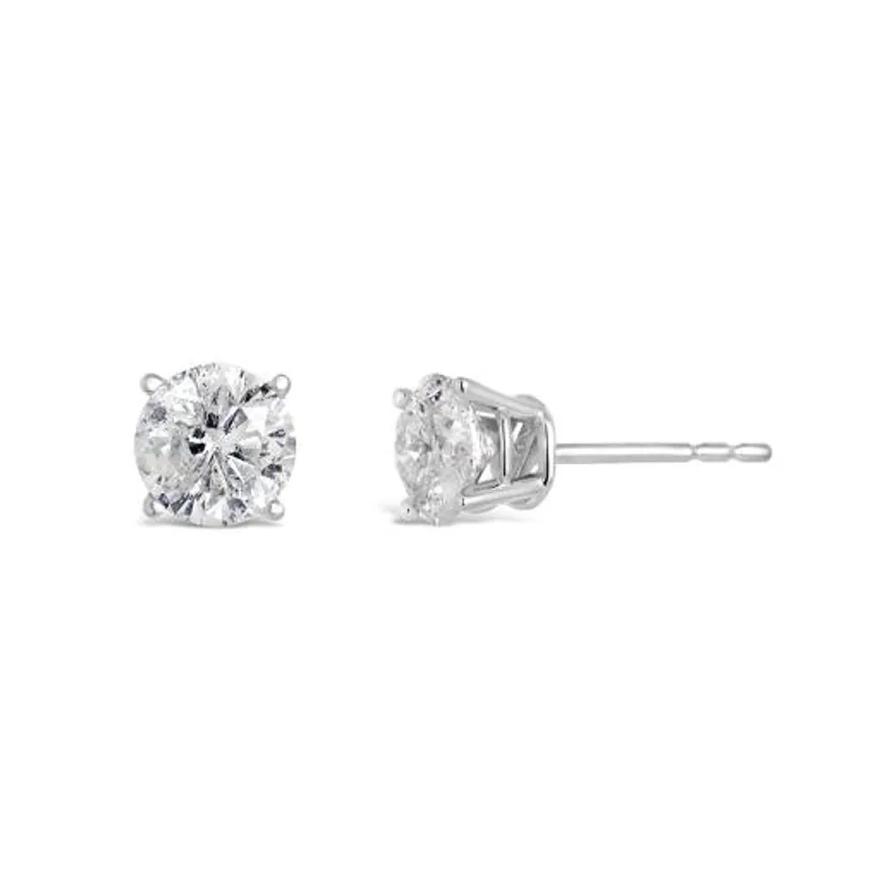 10K White Gold 1.00CTW Diamond Studs