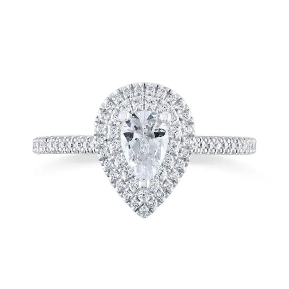 Diamond Revelations 14K White Gold 0.70CTW Pear Shaped Ring