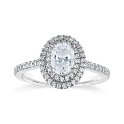 Diamond Revelations 14K White Gold 0.95CTW Oval Ring