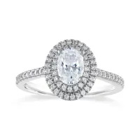 Diamond Revelations 14K White Gold 0.95CTW Oval Ring